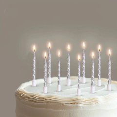 Свечи декоративные Серебристые 10 шт 2919667