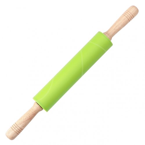 Скалка силиконовая с деревянными ручками 24,5 см 1128818