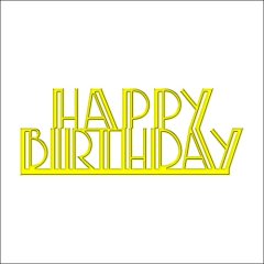 Топпер декоративный акриловый "Happy Birthday" Золото 11х4 см ТСК207