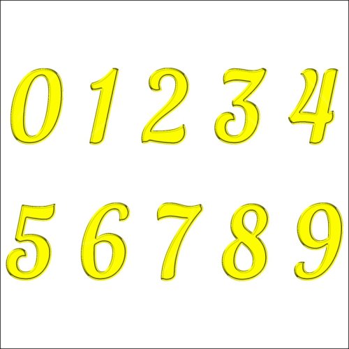 Топпер декоративный акриловый "Цифры боковые" Золото 6,5 см ТСК358