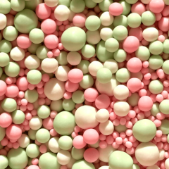 Посыпка кондитерская из дутого риса "Бело-розово-зелёный микс" 50 г 080М