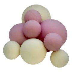 Набор шаров из шоколадной глазури бело-розовые 