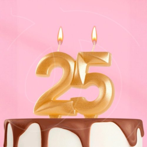 Свеча декоративная Цифра "25" Грань Золото 7664832