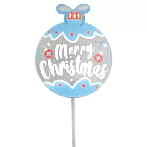 Топпер декоративный акриловый "Новогодний шарик "Merry Christmas"" 