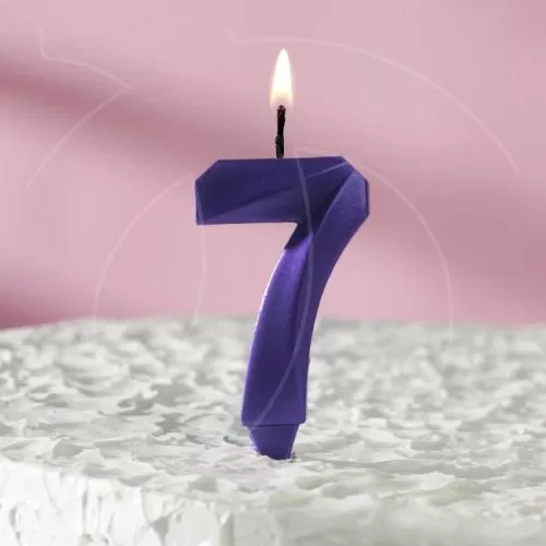 Свеча декоративная Цифра "7" Фиолетовая 6536356